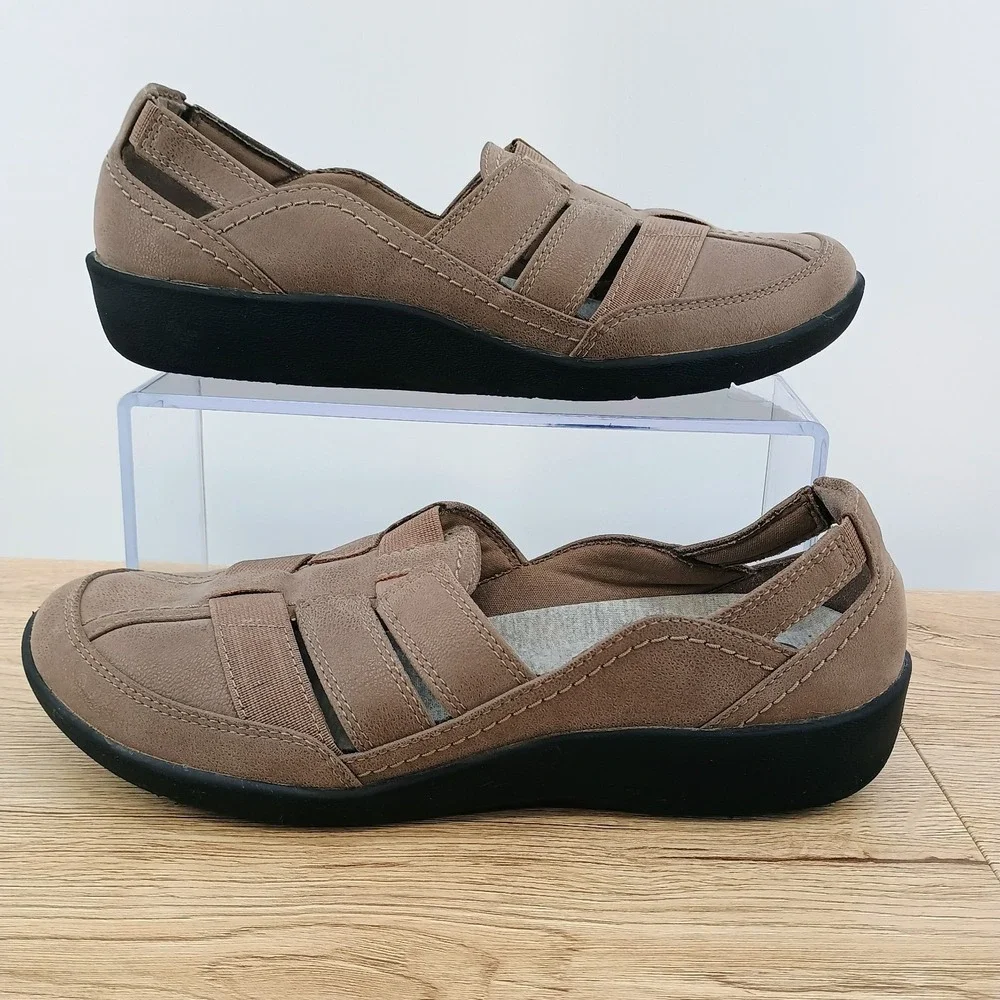 Clarks Cloudsteppers Sillian Paz Womens 8 M Bronze Metallic Comfort Loafer Shoes